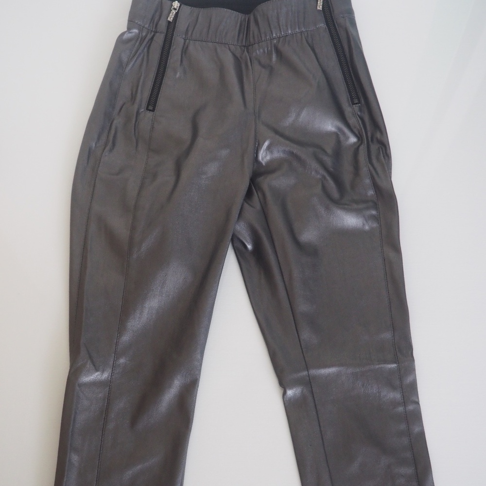 Authentic Pre-Owned Hugo Boss Metallic Leggings + Grey Flare Neck Top